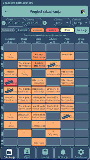 MySchedule & report Screen 2
