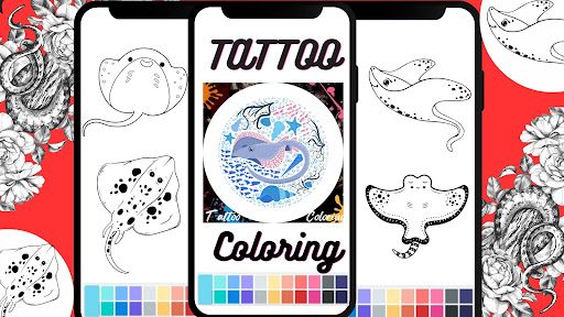 Tattoo Stingray Coloring Book