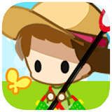 Summer vacation bug catching icon