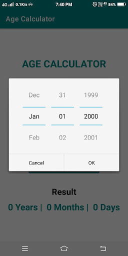Age Calculator Screen 2