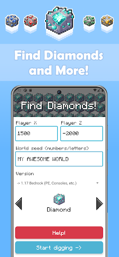 Find Diamonds! For Mine and craft 1.1.7 screenshots 1