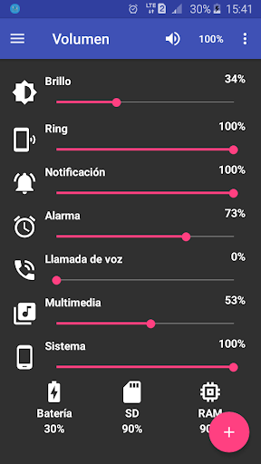 Android application Volumen Control Plus screenshort