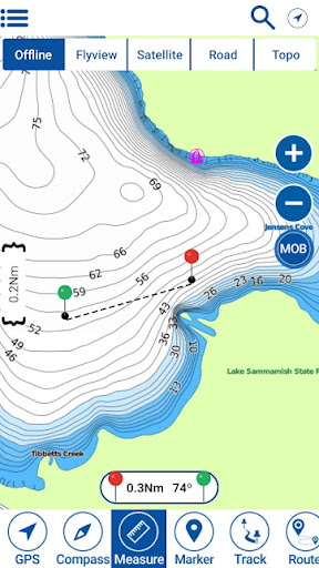 Android application Lake Sammamish Offline Charts screenshort