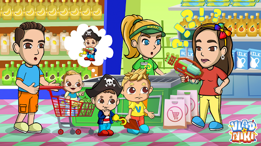 Vlad & Nikita supermarket game for Kids screenshots 2