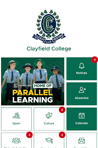 Android application Clayfield College screenshort