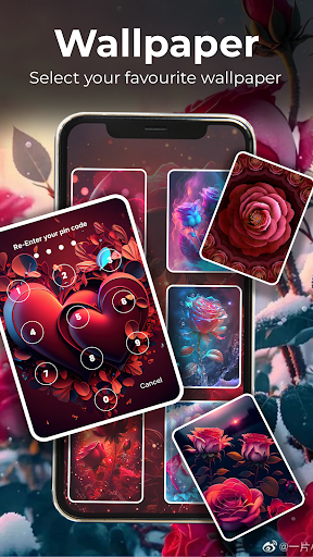 Rose Heart Lock Screen Pin screenshot 1
