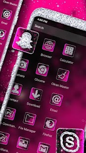 Black Pink Glitter Launcher Themes Screenshot