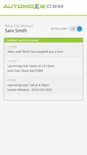 Automoxie CRM Screen 2