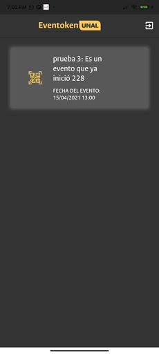 Eventoken UNAL Screen 3