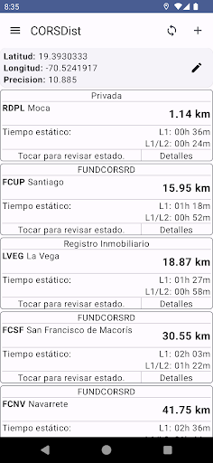 Android application CORSDist screenshort