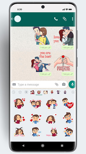 Cute Anime Couple Love Sticker Screen 2