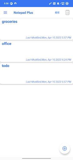 Android application Notepad Plus screenshort