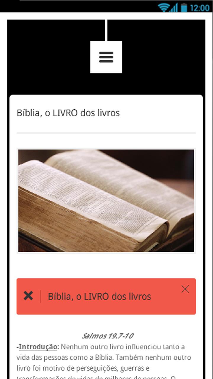 Android application Estudo Bíblico A Bíblia Fala‎ screenshort