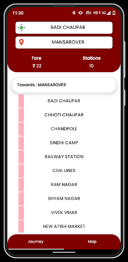 Jaipur Metro Offline Screen 2