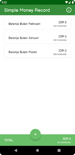 Android application Simple Money Record screenshort