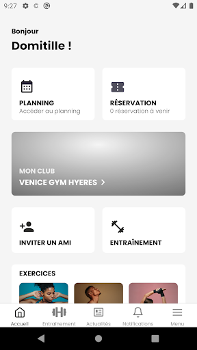 Android application Venice Gym screenshort
