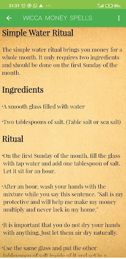WICCA Money Spell Screen 3