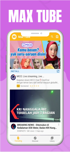 Android application Max Tube Floating Music Player screenshort