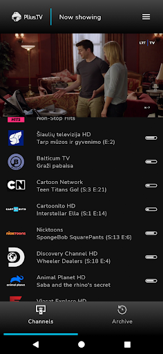 Android application Plius.TV screenshort