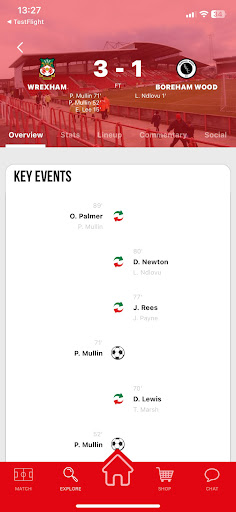 WxmAFC - Live Scores Screen 2