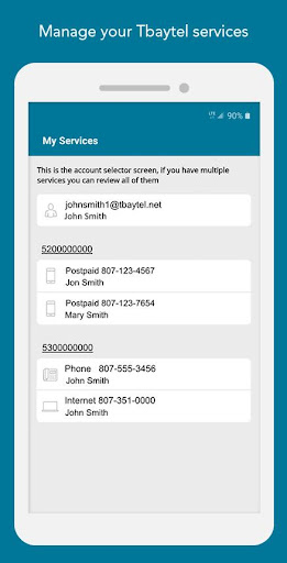 Android application myTbaytel screenshort