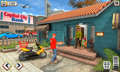 Captura de Pantalla 3 Pizza Delivery Boy Bike Games android