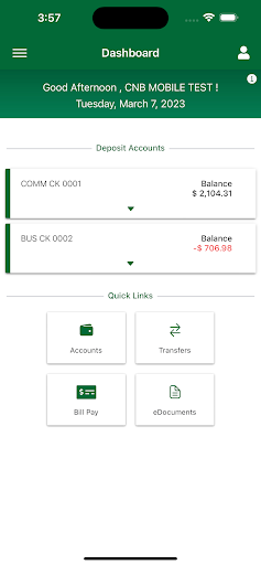 Community Neighbor Bank Mobile Screen 2