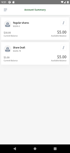 JVCU Mobile Banking Screen 3