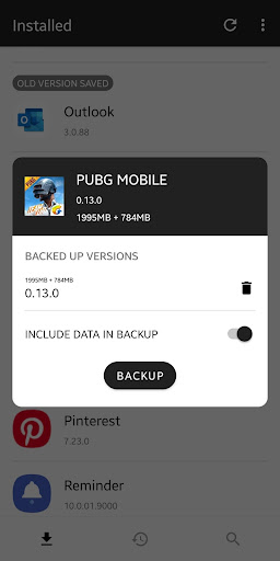 Backup + Restore for apps Screen 2