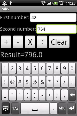 Simple Calculator Screen 2