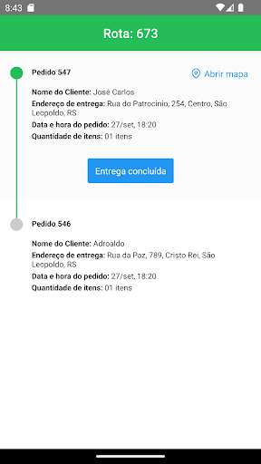 Android application Saipos Entregador screenshort