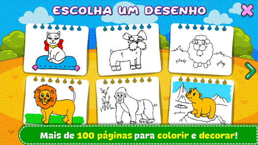 Desenhos de Animais da fazenda para colorir, jogos de pintar e