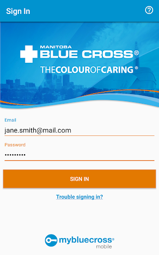 Android application mybluecross® mobile screenshort