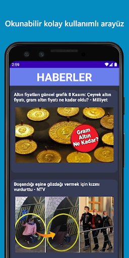 Android application Haberler screenshort