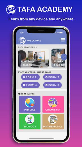 Android application Tafa Academy screenshort