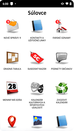 Android application Súlovce screenshort