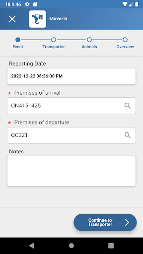 Android application DairyTrace Mobile screenshort