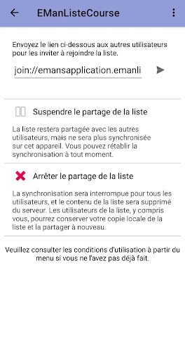 Android application EManListeCourse screenshort