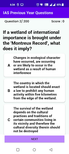 IAS Previous Year Questions Screen 2