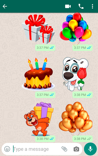 Android application Happy Birthday Wishes Stickers screenshort