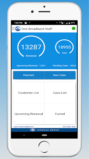 Android application One Broadband Staff screenshort