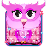 Pink Owl Emoji Keyboard Theme icon