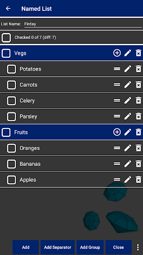 Android application Brilliant Shopping List screenshort