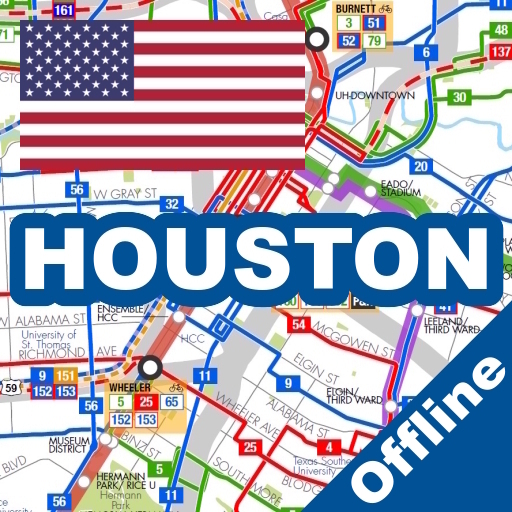 Houston Bus Map Offline logo
