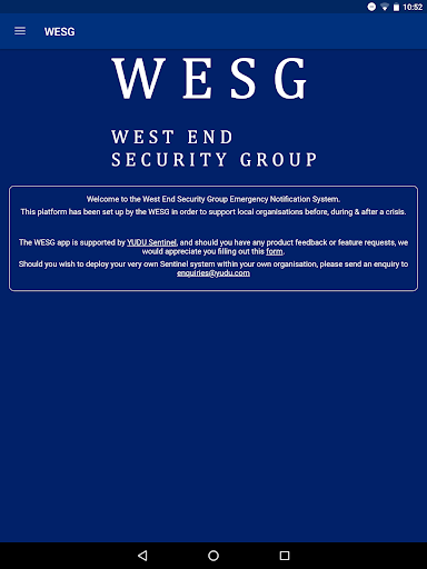 Android application WESG Crisis Management App screenshort