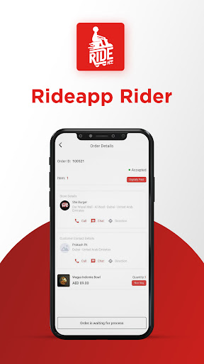Android application RideApp Delivery Man screenshort