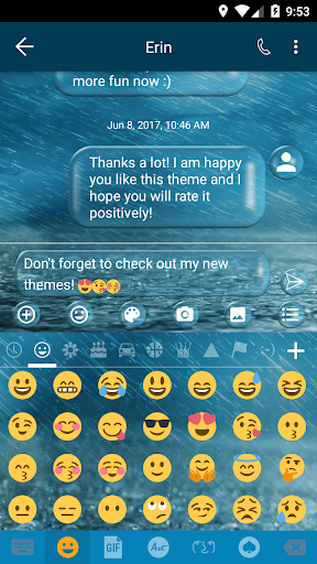 SMS Messages Bubble Rain Theme Screenshot 4 - AppWisp.com