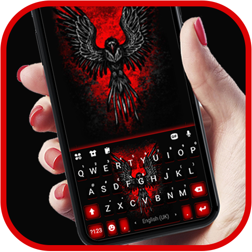 Red Fire Eagle Keyboard Backgr logo