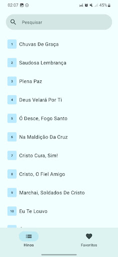 Android application Harpa Cristã screenshort