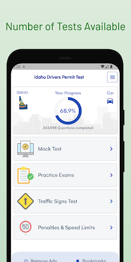 Idaho DMV Permit Test Guide Screen 3